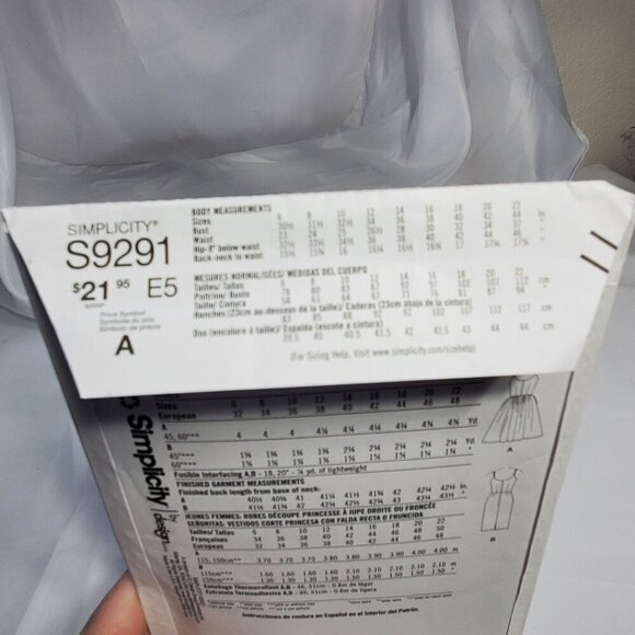 Simplicity S9291 Womens Sewing Pattern E5 Size 14-22 Misses Princess Seam Dress - Picture 4 of 7